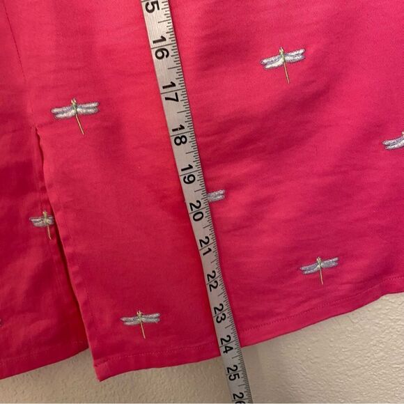 Pendleton hot Pink Dragonfly Embroidered whimsy fairycore cotton Skirt Size 14 - Picture 4 of 8